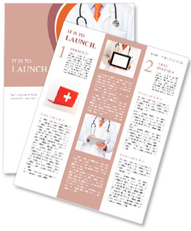 Doctor at hospital working on a digital tablet Newsletter Template