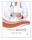 Doctor at hospital working on a digital tablet Poster Template