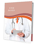 Doctor at hospital working on a digital tablet Presentation Folder
