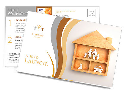 Wooden Toy House Postcard Template