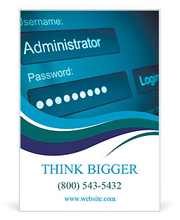Login Box - Username and Password in Internet Browser on Computer Screen Ad Template
