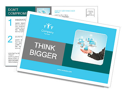 New technology cloud compute concept Postcard Template