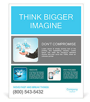 New technology cloud compute concept Poster Template