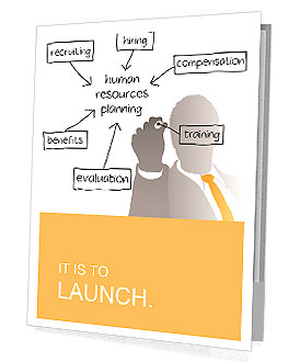 Enterprise HR manager drawing a company human resources business plan Presentation Folder
