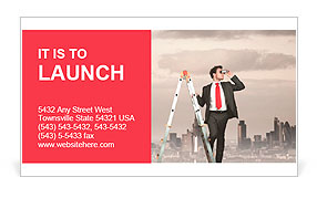 Businessman looking for new business Business Card Template