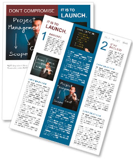 Business man writing project management concept of time, cost and scope Newsletter Template