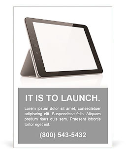 Black abstract tablet computer (pc) on white background, 3d render Ad Template