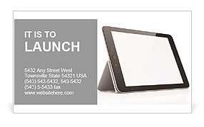 Black abstract tablet computer (pc) on white background, 3d render Business Card Template