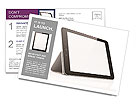 Black abstract tablet computer (pc) on white background, 3d render Postcard Template