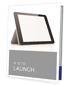 Black abstract tablet computer (pc) on white background, 3d render Presentation Folder