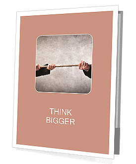 Closeup of two businessmen playing tug of war Presentation Folder