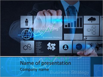Businessman hand working with new modern computer and business strategy as concept PowerPoint Template