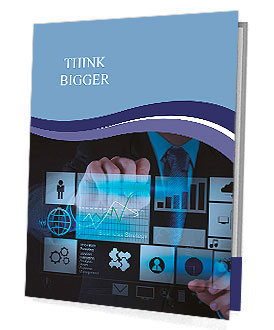 Businessman hand working with new modern computer and business strategy as concept Presentation Folder