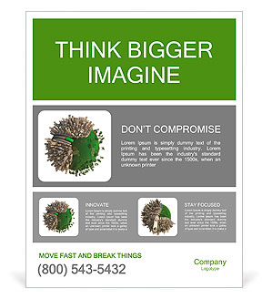 Conceptual miniature planet for environmental change and green energy transportation isolated and wi Poster Template