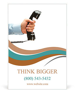 Human hand holding vintage telephone, isolated on white with copy space Ad Template