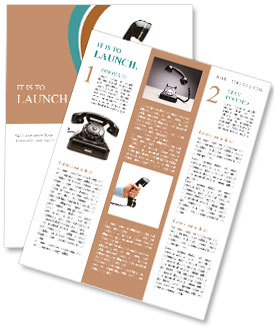 Human hand holding vintage telephone, isolated on white with copy space Newsletter Template