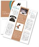 Human hand holding vintage telephone, isolated on white with copy space Newsletter Template