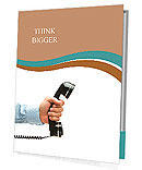 Human hand holding vintage telephone, isolated on white with copy space Presentation Folder