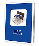 E-commerce. Laptop and credit card on white isolated background. 3d Presentation Folder