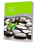 Zen basalt stones and bamboo with dew Presentation Folder