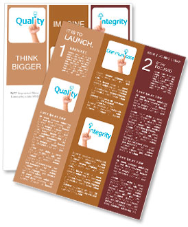 Hand and word quality. - business concept isolated on white background Newsletter Template