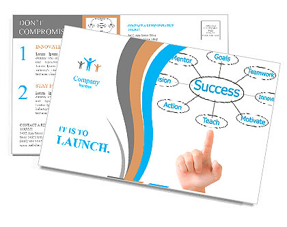 Hand pointing plan success flow chart Postcard Template