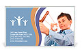 Portrait of a schoolboy sending notes or messages with slingshot and a piece of crumpled paper Business Card Template