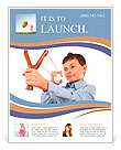 Portrait of a schoolboy sending notes or messages with slingshot and a piece of crumpled paper Flyer Template