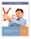 Portrait of a schoolboy sending notes or messages with slingshot and a piece of crumpled paper Word Template