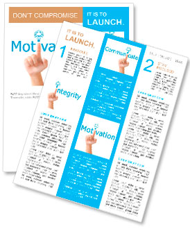Hand and word motivation. - business concept isolated on white background Newsletter Template