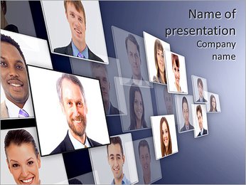 Many the isolated portraits of people PowerPoint Template