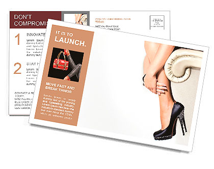 Woman's leg and high heel shoes Postcard Template