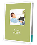 Portrait of a man relaxing on couch while using a laptop Presentation Folder