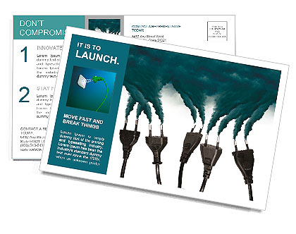 Pollution smoke going out a plug - Pollution/Ecology Concept Postcard Template