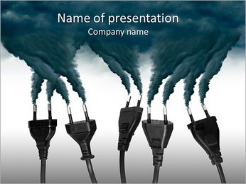 Pollution smoke going out a plug - Pollution/Ecology Concept PowerPoint Template