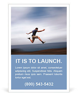 Sport and energy concept - athletic man running fast Ad Template