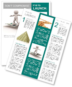 3d people - human character flying on U.S. dollars. 3d render illustration Newsletter Template