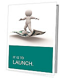 3d people - human character flying on U.S. dollars. 3d render illustration Presentation Folder