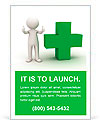 3d man showing thumbs up with green plus sign on white background Ad Template