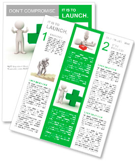 3d man showing thumbs up with green plus sign on white background Newsletter Template