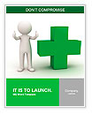 3d man showing thumbs up with green plus sign on white background Word Template
