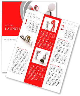 3d businessman with megaphone shouting to another walking away Newsletter Template