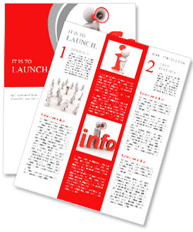 3d person with megaphone is behind info letters Newsletter Template