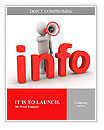 3d person with megaphone is behind info letters Word Template