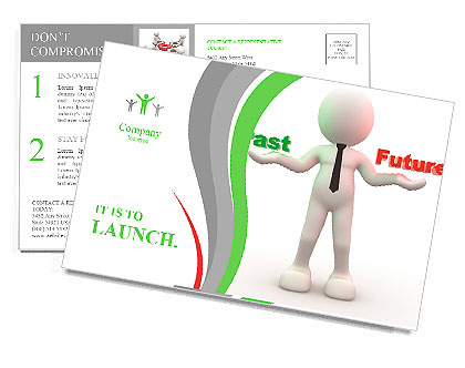 3d people - man, person with words Past and Future Postcard Template