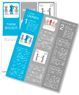 3d people - men, person in group. Leadership and team Newsletter Template