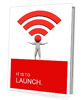 3d illustration of person and wifi icon Presentation Folder