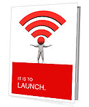 3d illustration of person and wifi icon Presentation Folder
