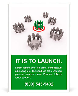 3d Illustration of one group target Ad Template