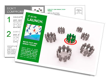 3d Illustration of one group target Postcard Template